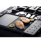 Rangemaster CL90DFPGBL/CM1: 90cm Duel Fuel Range Cooker : Black with Chrome Trim.