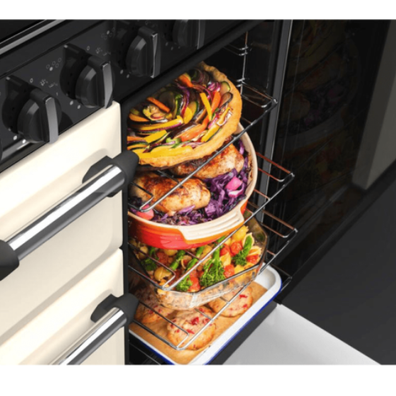Rangemaster CL90EIPPCR/CM1 Classic 90cm Induction Range Cooker : Pale cream with Chrome Trim