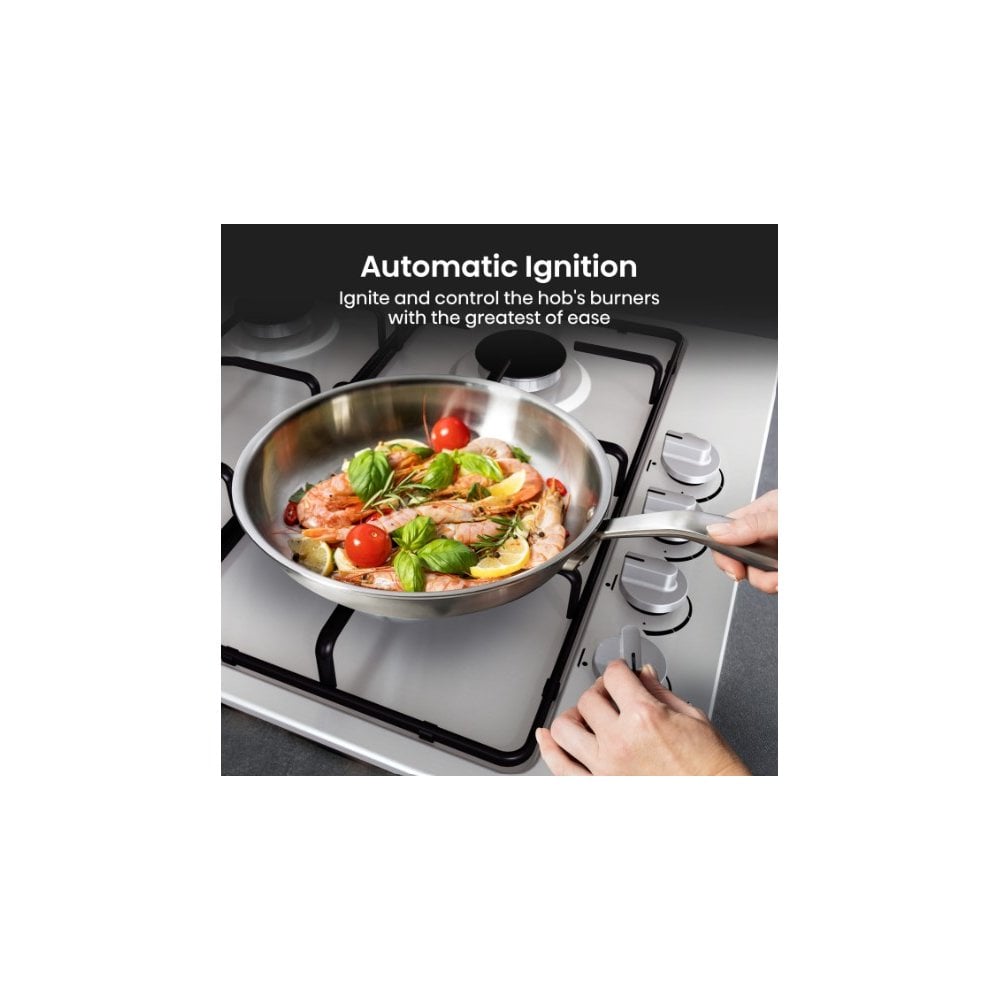 Hisense GM642XHS 58cm Gas Hob - Stainless Steel