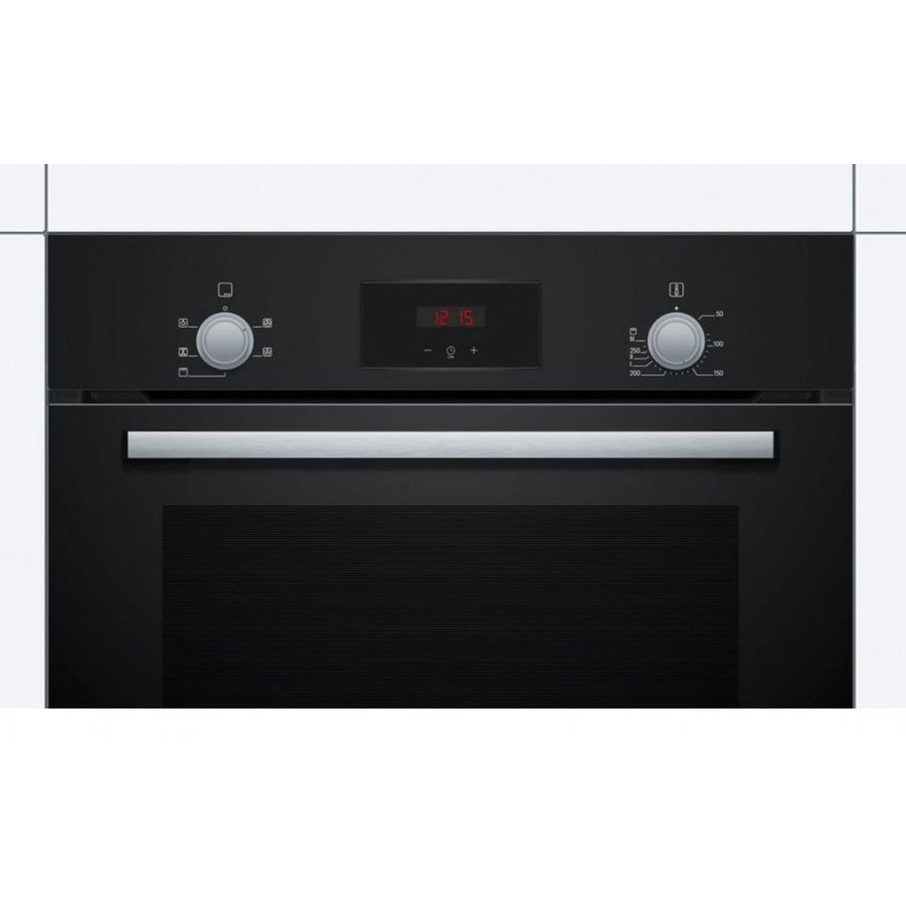 Bosch HHF113BA0B  Built In Electric Single Oven With 3D Hot Air - Black: Series 2