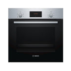 Bosch HHF113BR0B 59.4cm: Serie 2 Built In Electric Single Oven with 3D Hot Air - Stainless Steel: