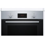 Bosch HHF113BR0B 59.4cm: Serie 2 Built In Electric Single Oven with 3D Hot Air - Stainless Steel: