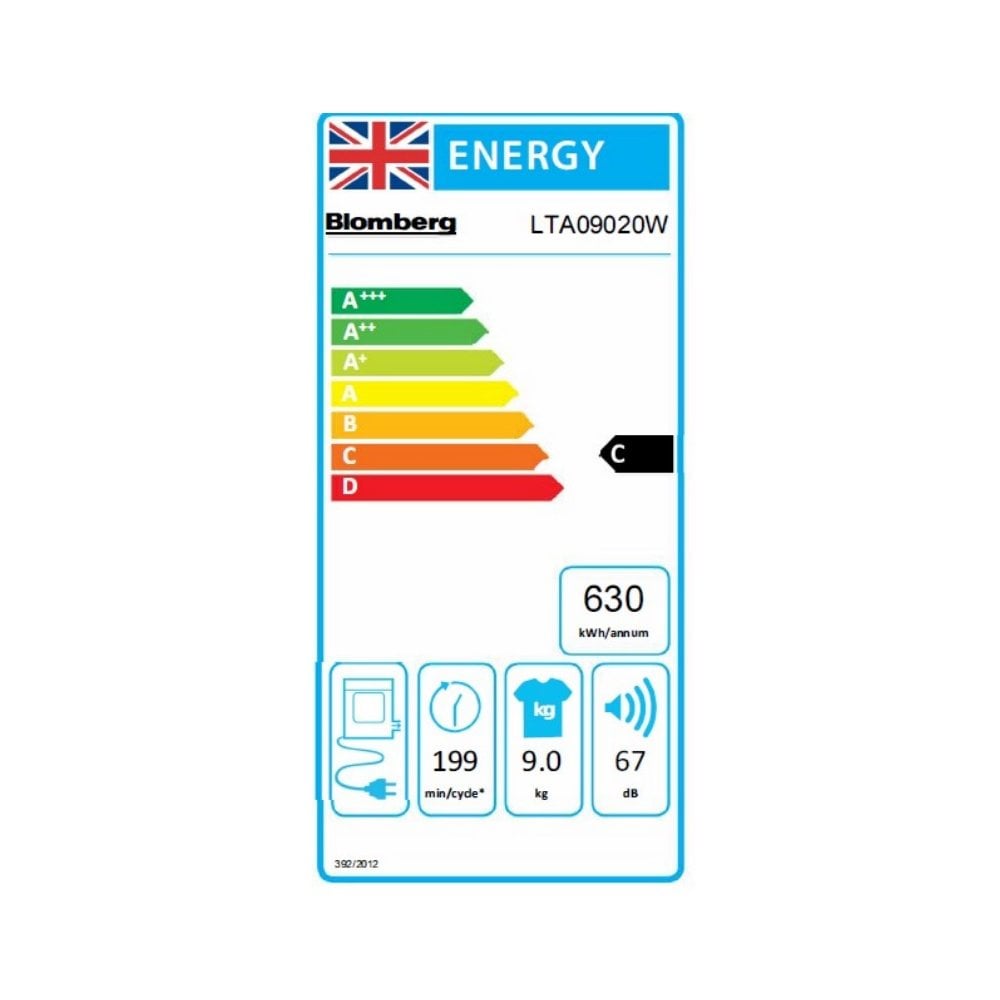 Blomberg LTA09020W 9kg Vented Tumble Dryer - White: