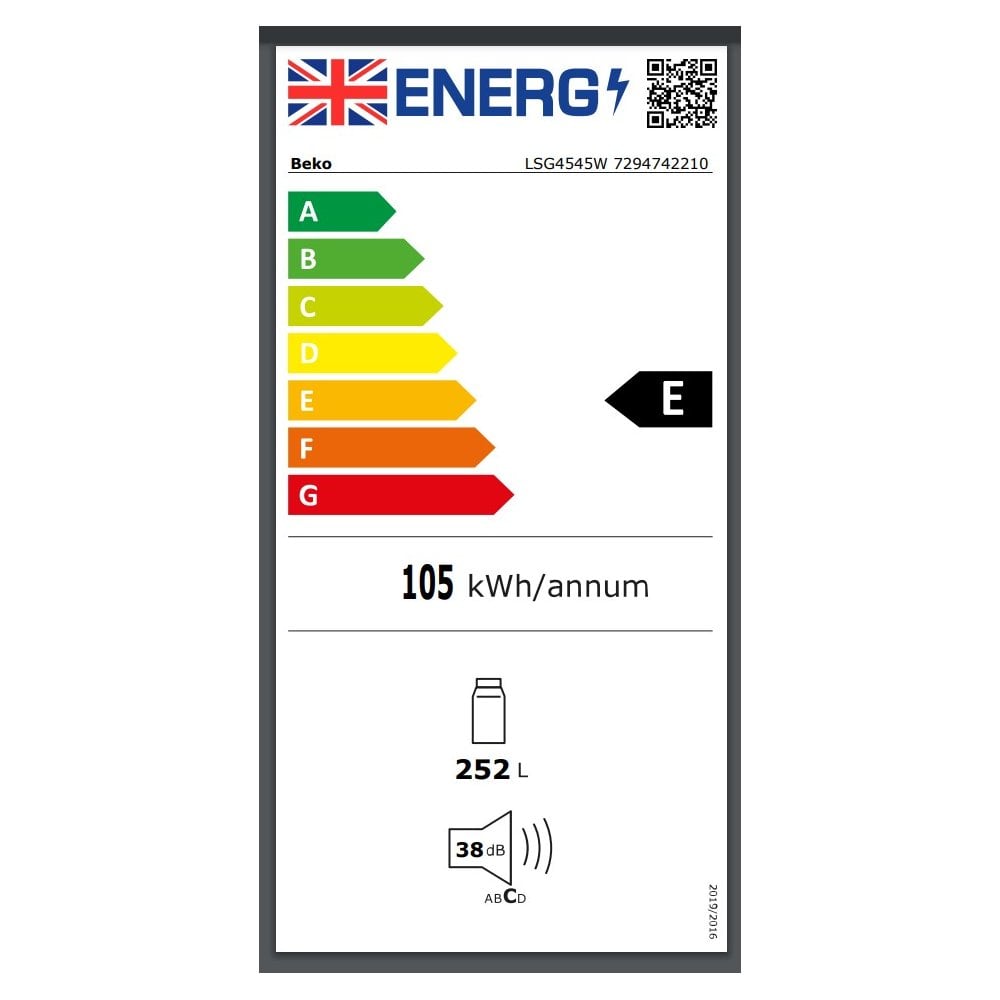 Beko LSG4545W 54cm Tall Larder Fridge - White (H 145cm)