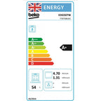 Beko EDG507W 50cm Twin Cavity Gas Cooker with Gas Hob - White.