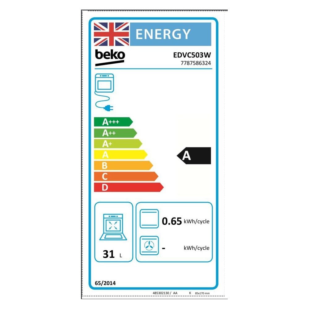 Beko EDVC503W 50cm Electric Double Oven -