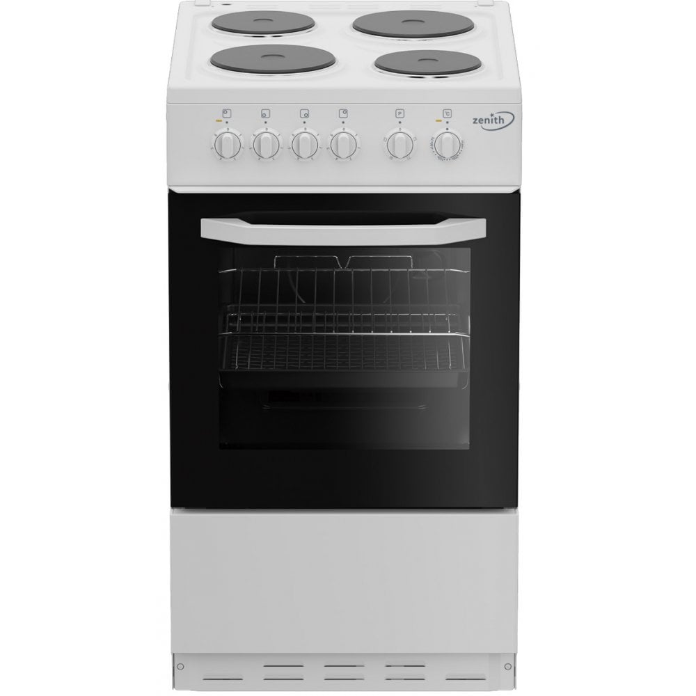 Zenith ZE503W 50cm Electric Single Oven with Solid Plate  Hob : White: