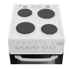 Zenith ZE503W 50cm Electric Single Oven with Solid Plate  Hob : White:
