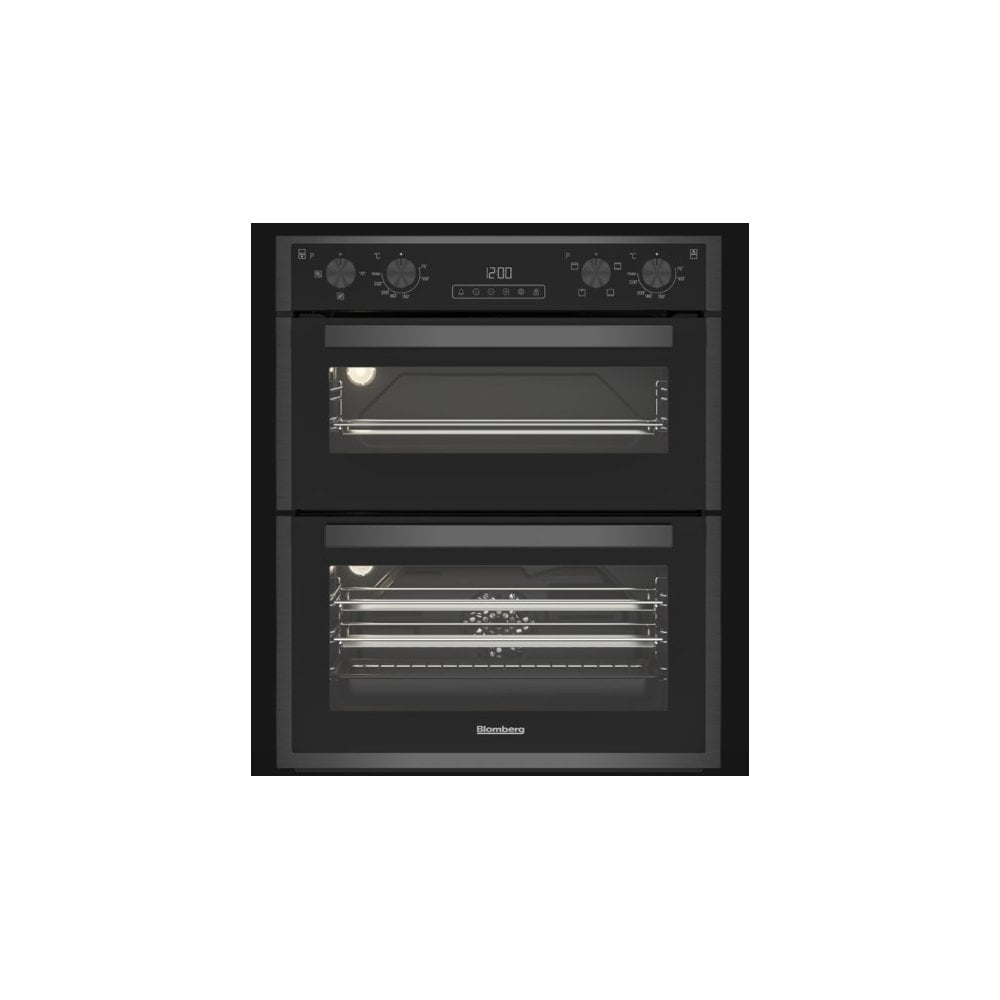 Blomberg ROTN9202DX 59.4cm Built-Under Electric Double Oven - Dark Steel: