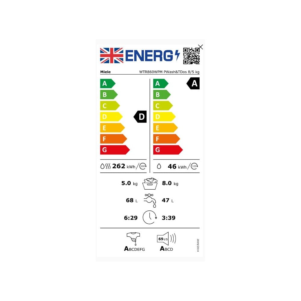 Miele WTR860 WPM Washer Dryer 8kg Wash & 5 kg Dry