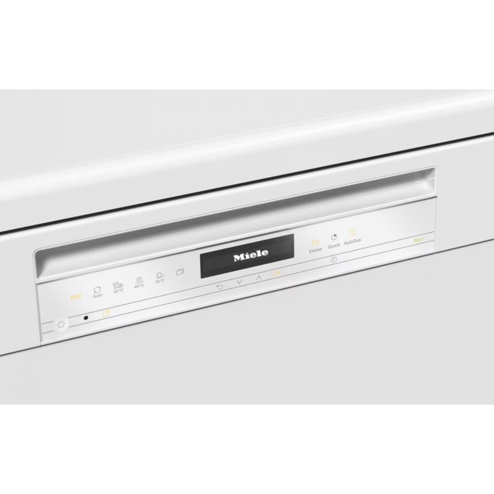 Miele G7600SC Freestanding Dishwasher White: AutoDos, Power Disk.