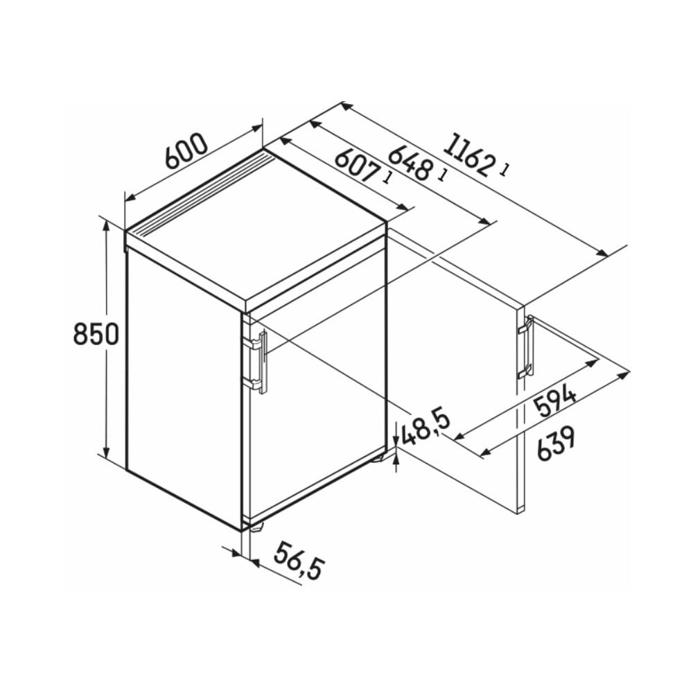 Liebherr RDi1620 Undercounter Larder Fridge : Plus : H 85cm x W 60cm : D Rated