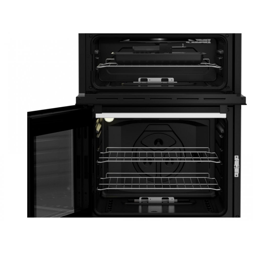 Beko EDG6231W 60cm Twin Cavity Gas Cooker with Enamel Hob - White :