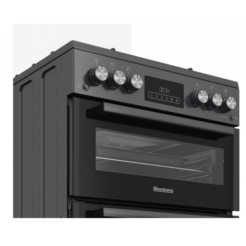 Blomberg GGRN655N 60cm Double Oven Gas Cooker with Gas Hob - Anthracite :