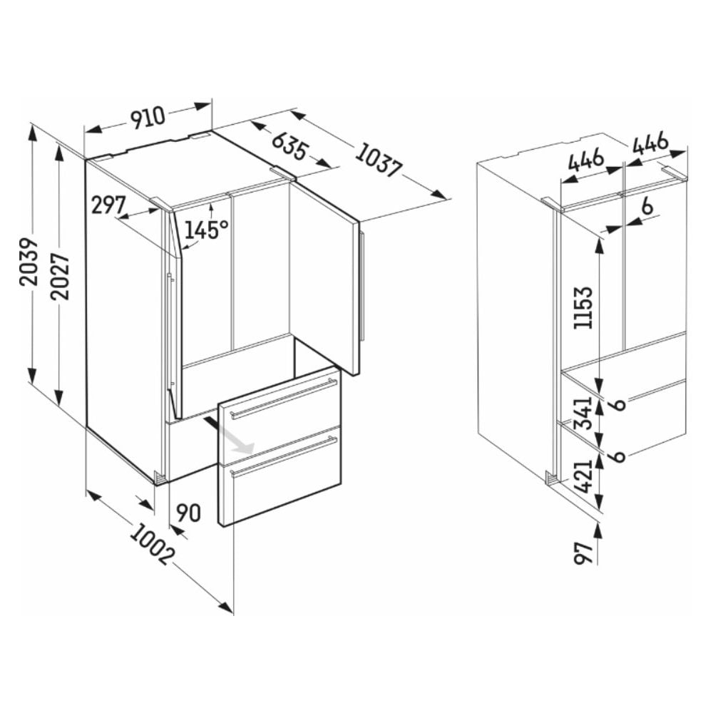 Liebherr CBNste 8872 French Door Style Fridge Freezer  :Smart Steel