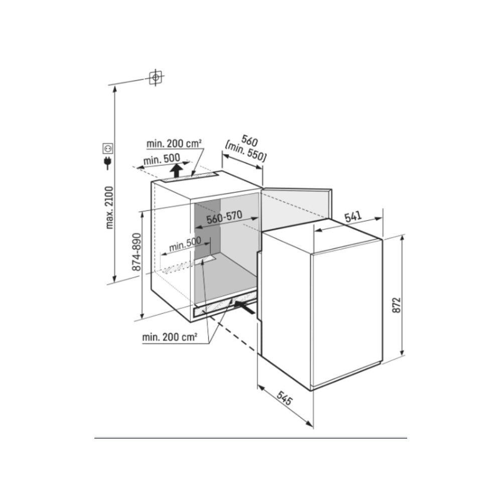 Liebherr IFSd3904 Built In Freezer . Smart Frost (H 88cm) Sliding Hinge