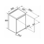 Liebherr Re 1200 :  Under Counter Fridge : Pure : H 85cm X W 50cm :Recessed Handle