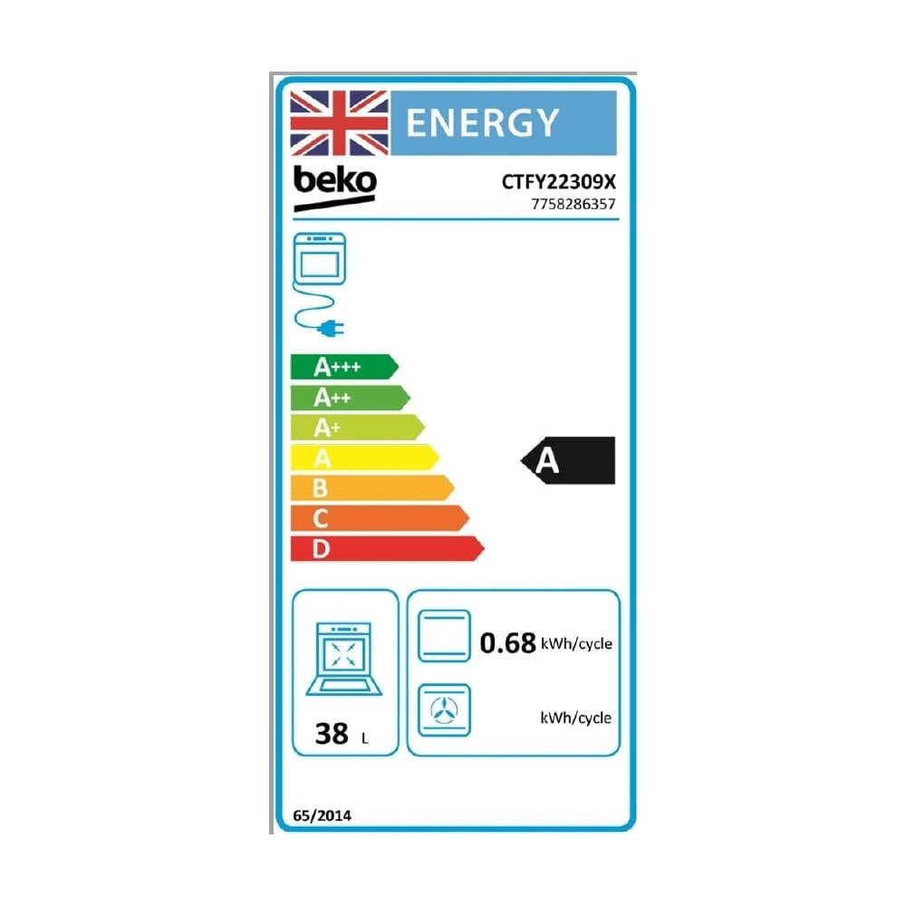 Beko CTFY22309X Built Under Double Oven : Stainless Steel (H 72cm):