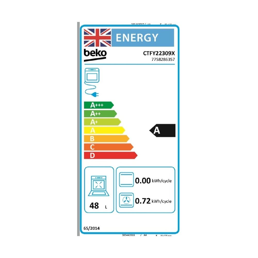Beko CTFY22309X Built Under Double Oven : Stainless Steel (H 72cm):