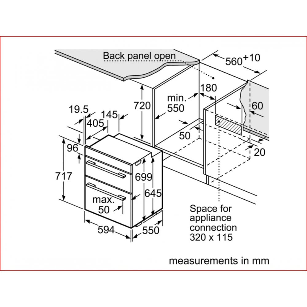 Bosch NBS533BS0B Built Under Double Oven : Series 4 :