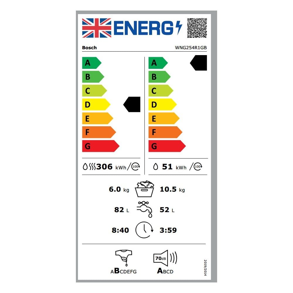 Bosch WNG254R1GB Washer Dryer : Series 6 : 10.5/6kg : Graphite: