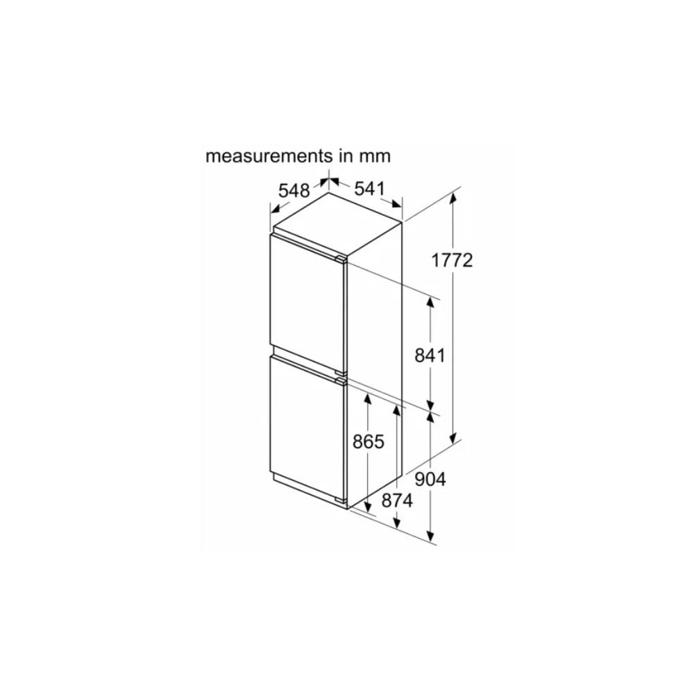 Neff KI7851FE0G Built In Frost Free Fridge Freezer : 50:50: Fixed Hinge: (H177cm) N30