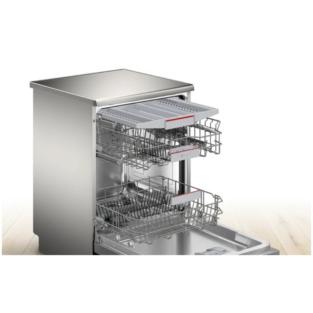 Bosch SMS4EMI06G Dishwasher : Stainless Steel Interior :Cutlery Tray : Brushed Steel :Series 4