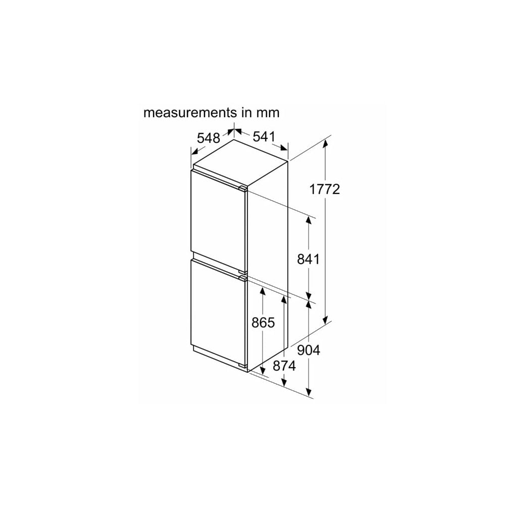 Bosch KIN85NFE0G Built In Fridge Freezer : 50:50: ( H 177cm): Series 2 :  Fixed Hinge