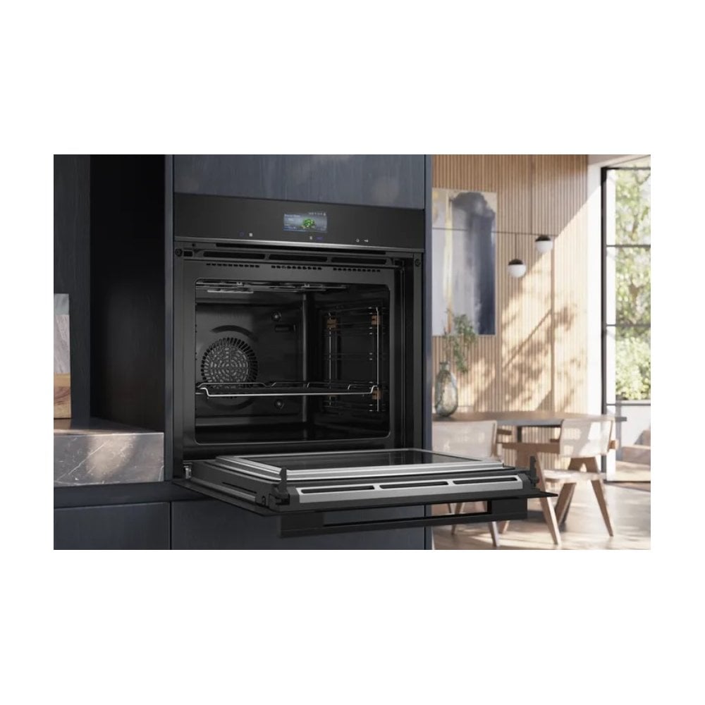 Siemens HM776G1B1B Built-in oven with microwave function:  Black: IQ700: Pyrolytic Cleaning