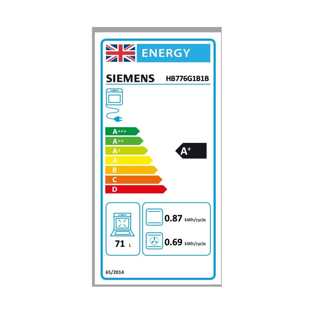 Siemens HB776G1B1B Built-in oven 60 x 60 cm Black : IQ700: Pyrolytic Cleaning : Air Fry Function