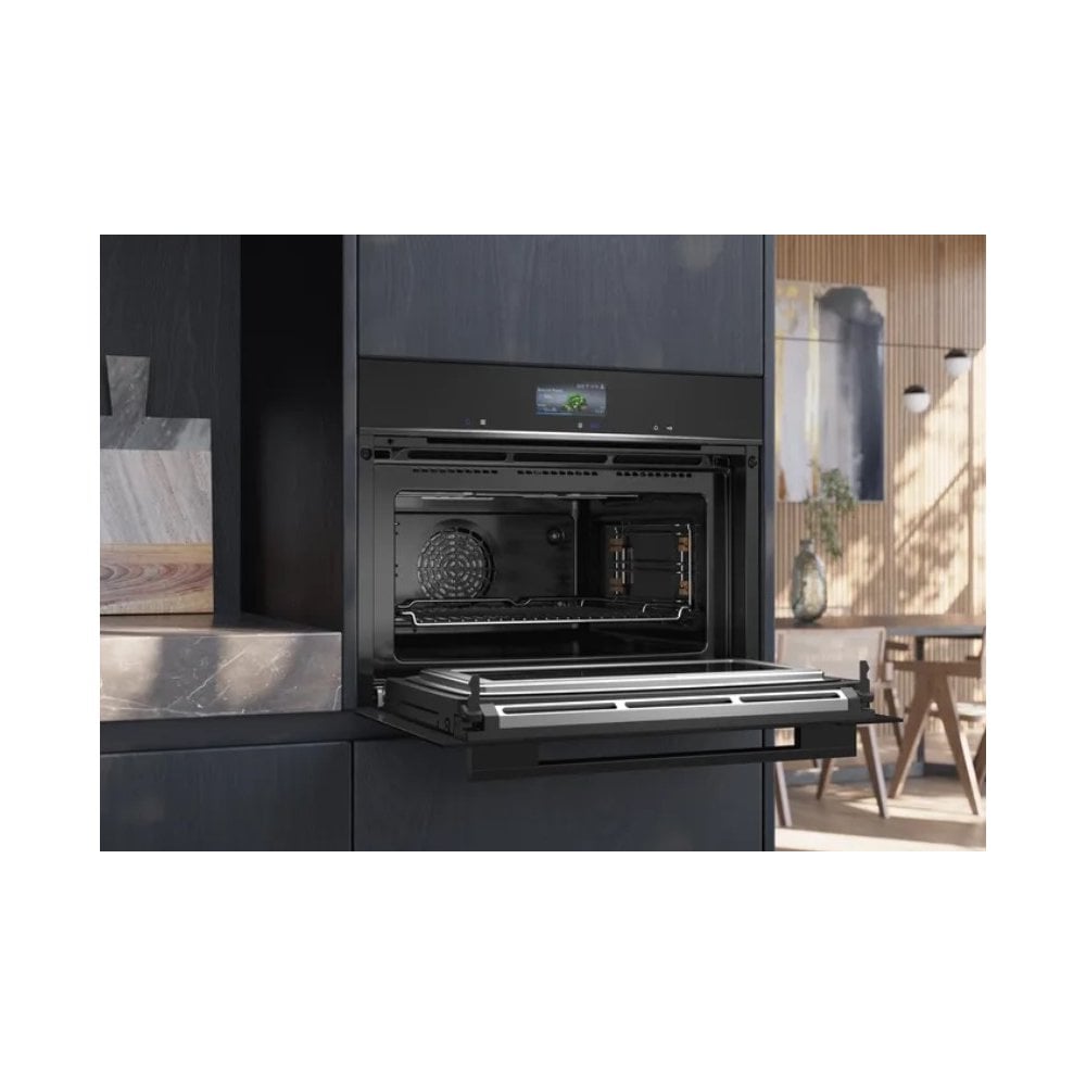 Siemens CM776G1B1B Built-in compact oven with microwave function: H 45 cm: Black: IQ700 : AirFry