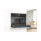 Bosch CMG7241B1B Built-in compact oven with microwave function (H 45 cm) Black: Series 8 :