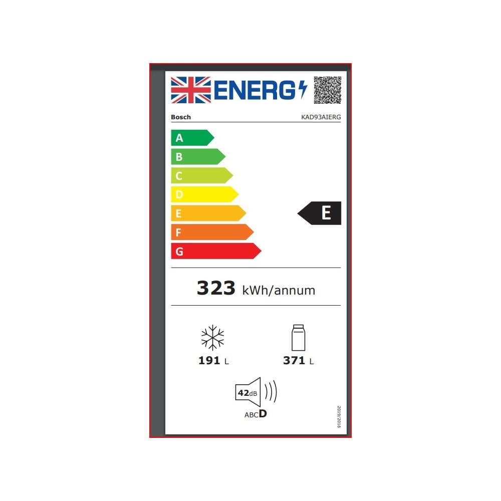 Bosch KAD93AIERG American Fridge Freezer :Frost Free : Stainless Steel : Plumbed: Series 6 :