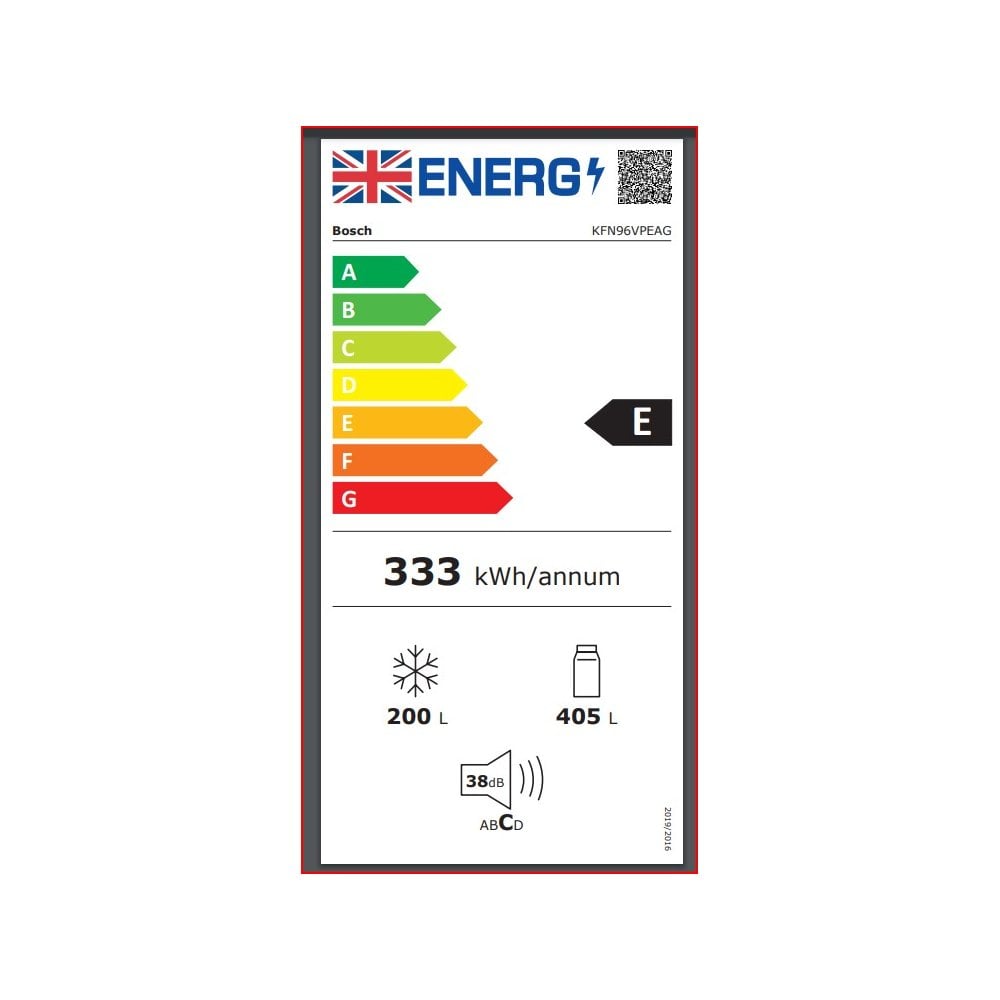 Bosch KFN96VPEAG American Fridge Freezer H 183cm : Brushed  Steel :Series 4 : Due 19th OCTOBER
