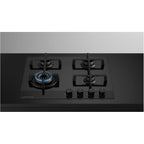 Fisher & Paykel CG604DNGGB4 60cm  4 Burner Gas Hob : Black Glass :Series 9