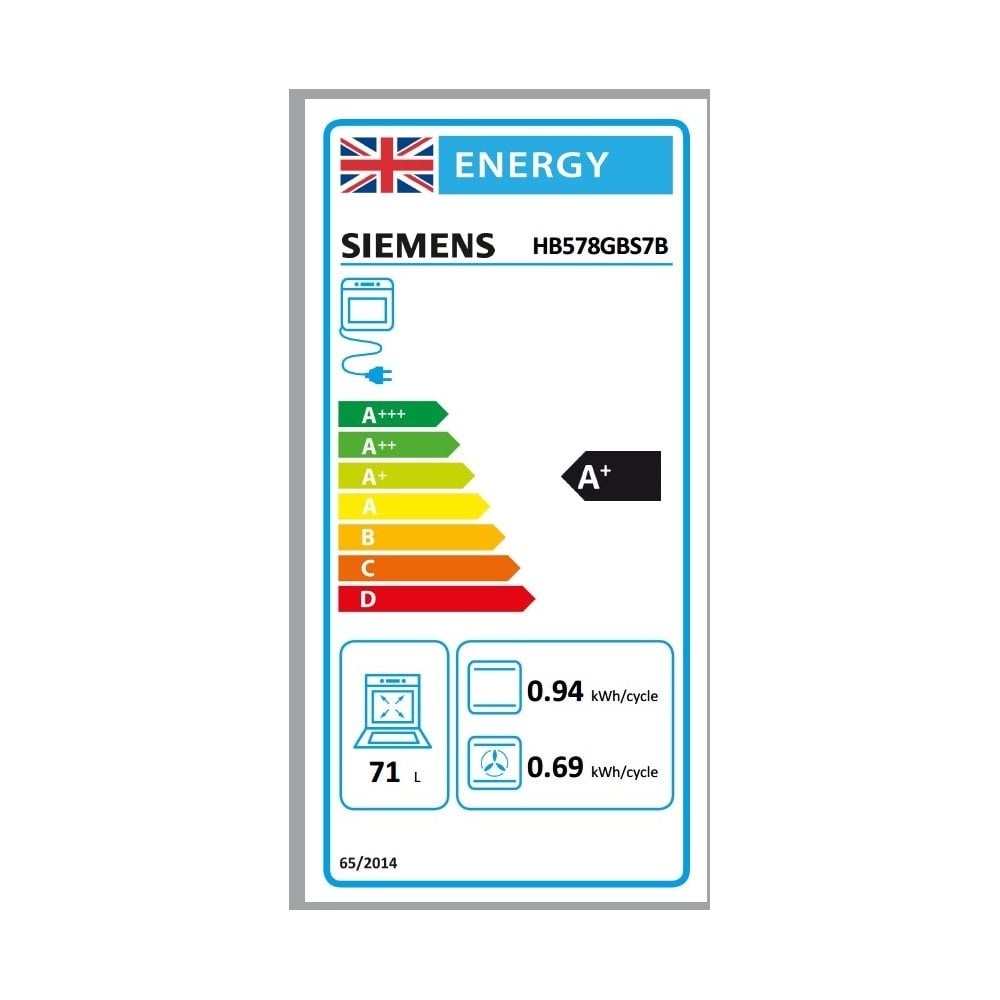 Siemens HB578GBS7B Built In Single Oven : IQ500: Pyrolytic Cleaning: Air Fry Function