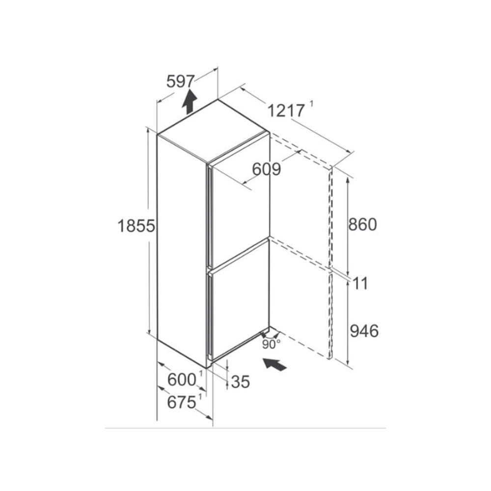 Liebherr CNd5204 Fridge Freezer : Pure : Frost Free ( H 185cm)