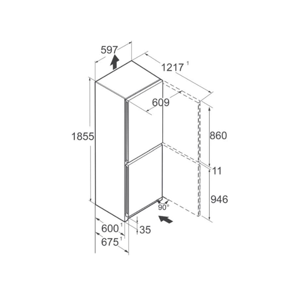 Liebherr CNSFD5204 Fridge Freezer : Pure : Frost Free : (H 185cm) D Rated