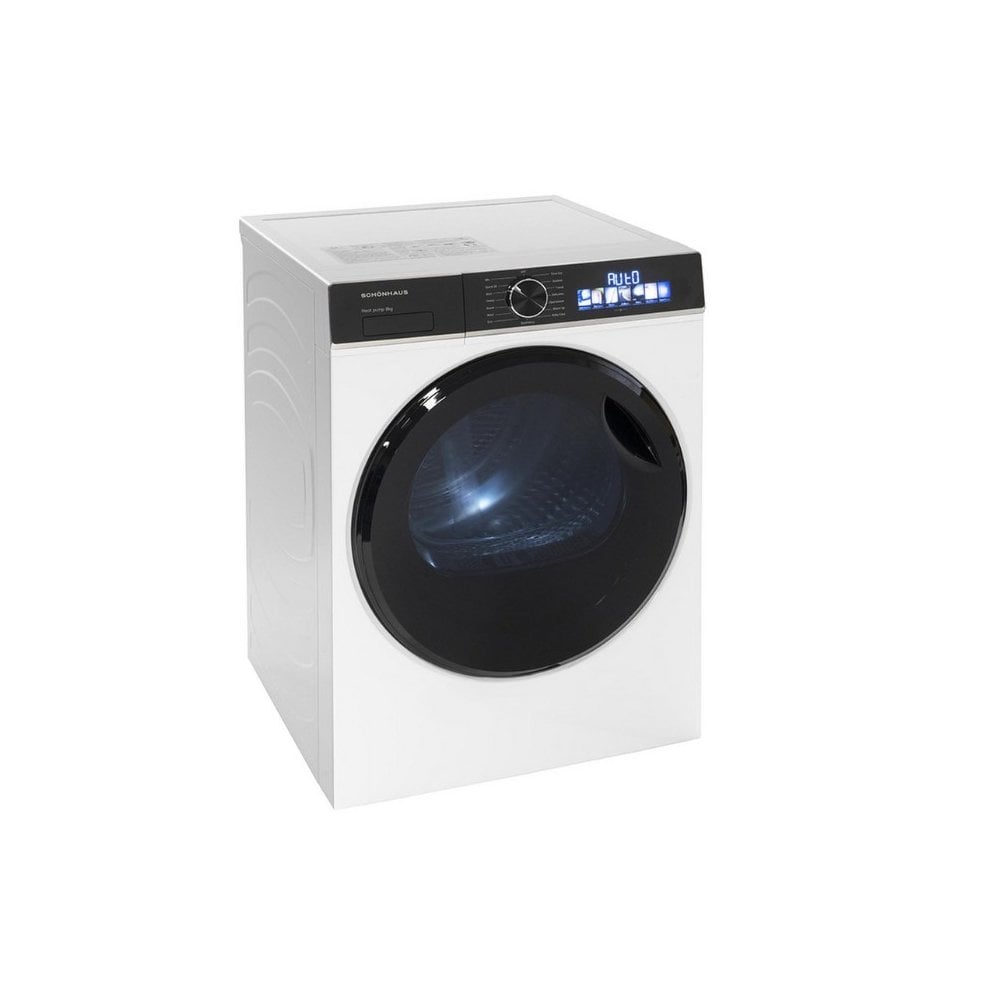 Schonhaus TDSHF018A3W 8kg Heat Pump Tumble Dryer - White: