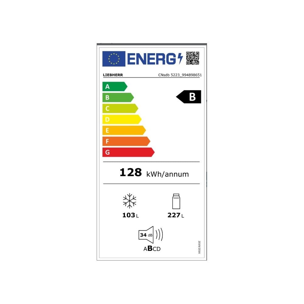 Liebherr CNsdb5223 Frost Free Fridge Freezer, Easy Twist Ice . Smart Steel . H 185cm . B Rating