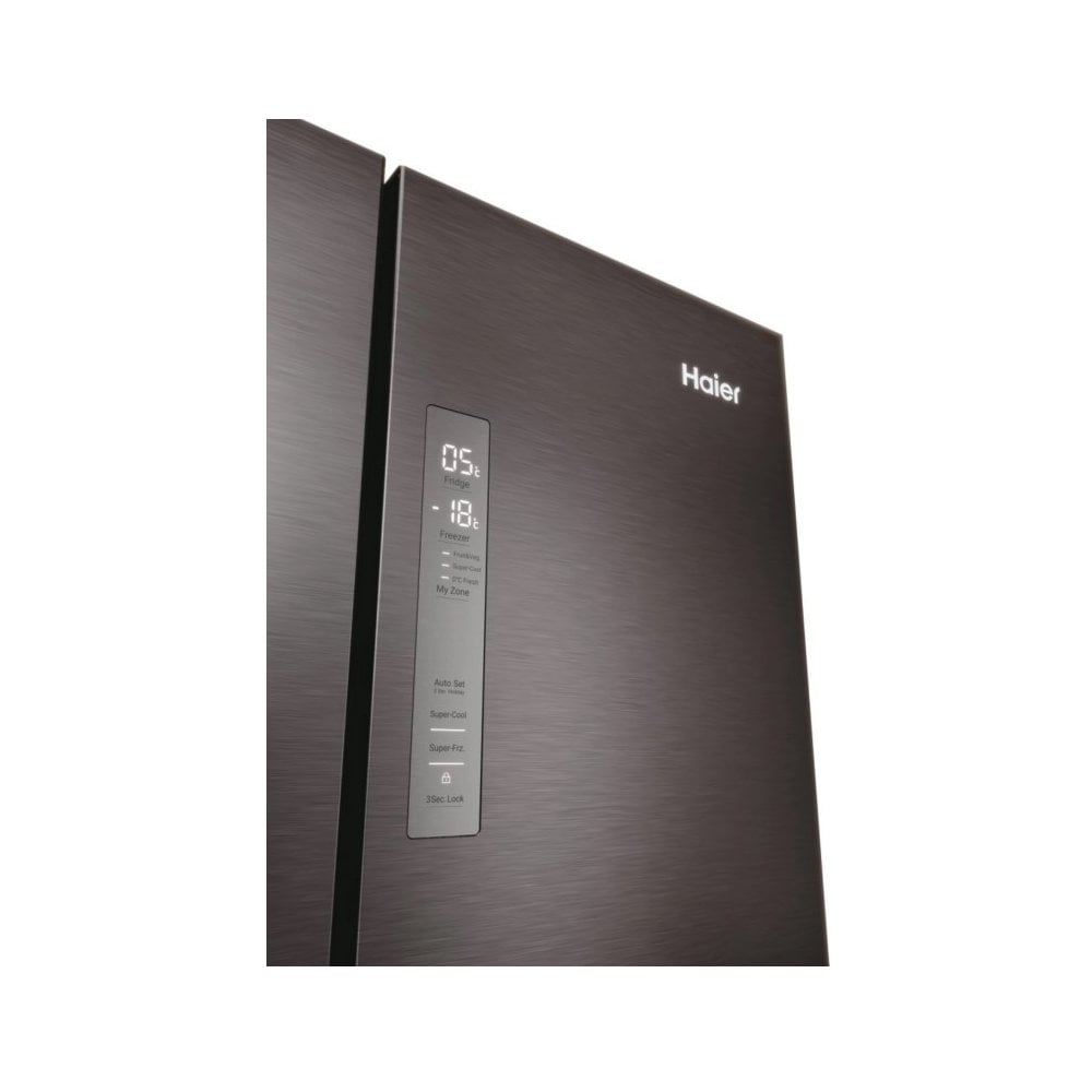 Haier  HFR3718ENMD  60/40 Total No Frost Fridge Freezer - Dark Inox: Width 70cm :