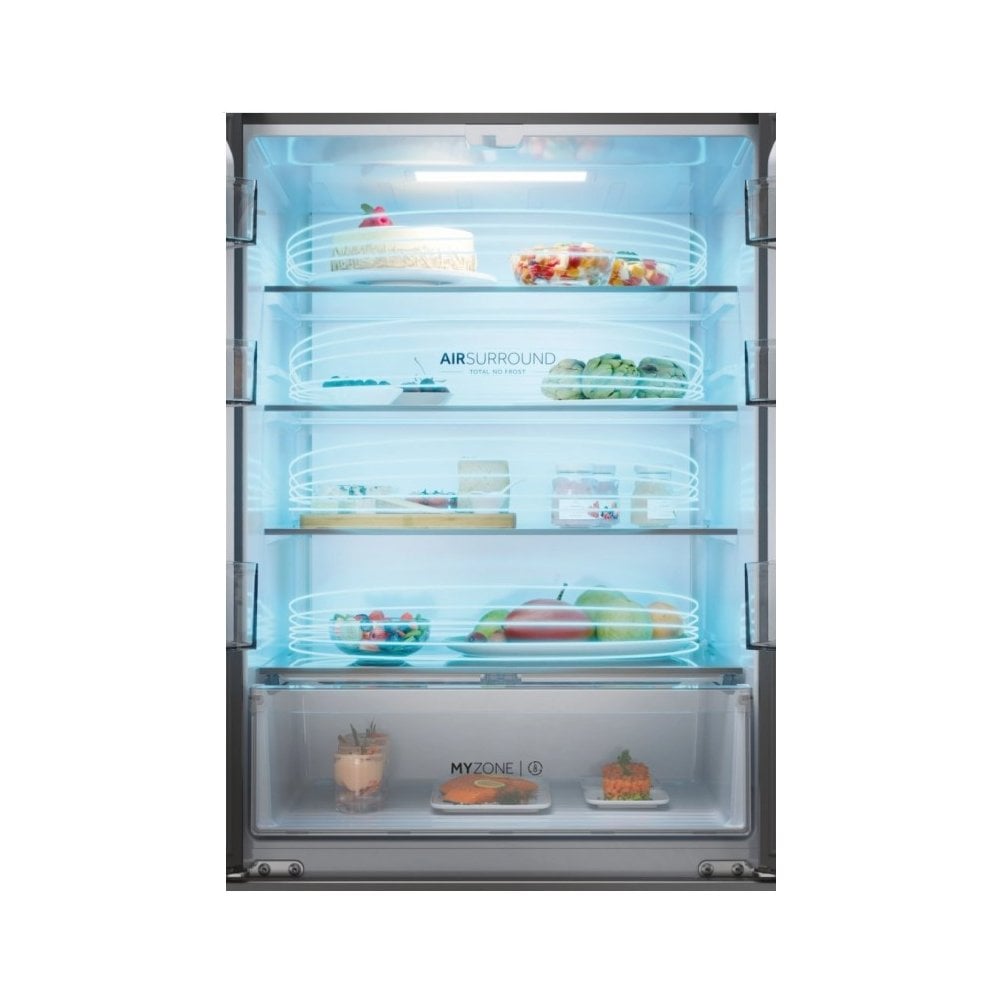 Haier  HFR3718ENMD  60/40 Total No Frost Fridge Freezer - Dark Inox: Width 70cm :