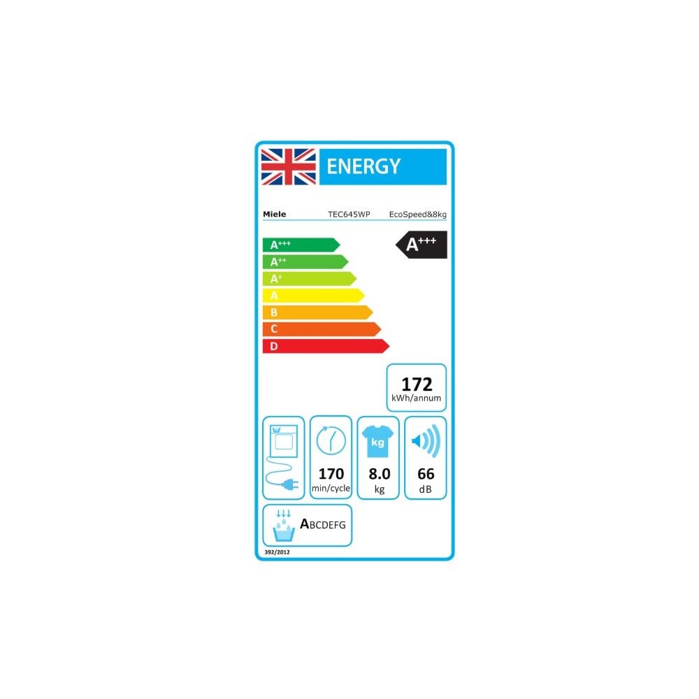 Miele TEC645WP Heat Pump Tumble Dryer : 8kg :