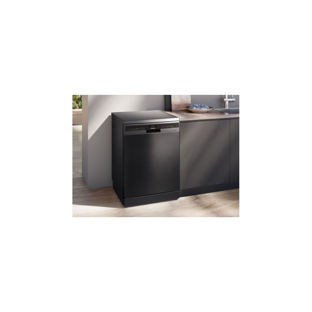 Siemens SN25EC13CE Dishwasher  : IQ500 :  Brushed Black Steel