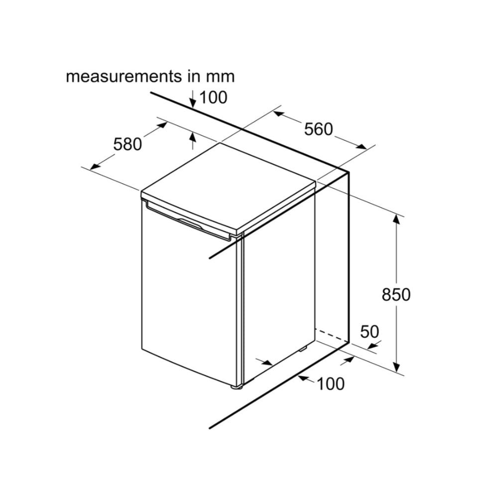 Bosch KTL15NWEAG Under Counter Fridge With Freezer Compartment: Series 2