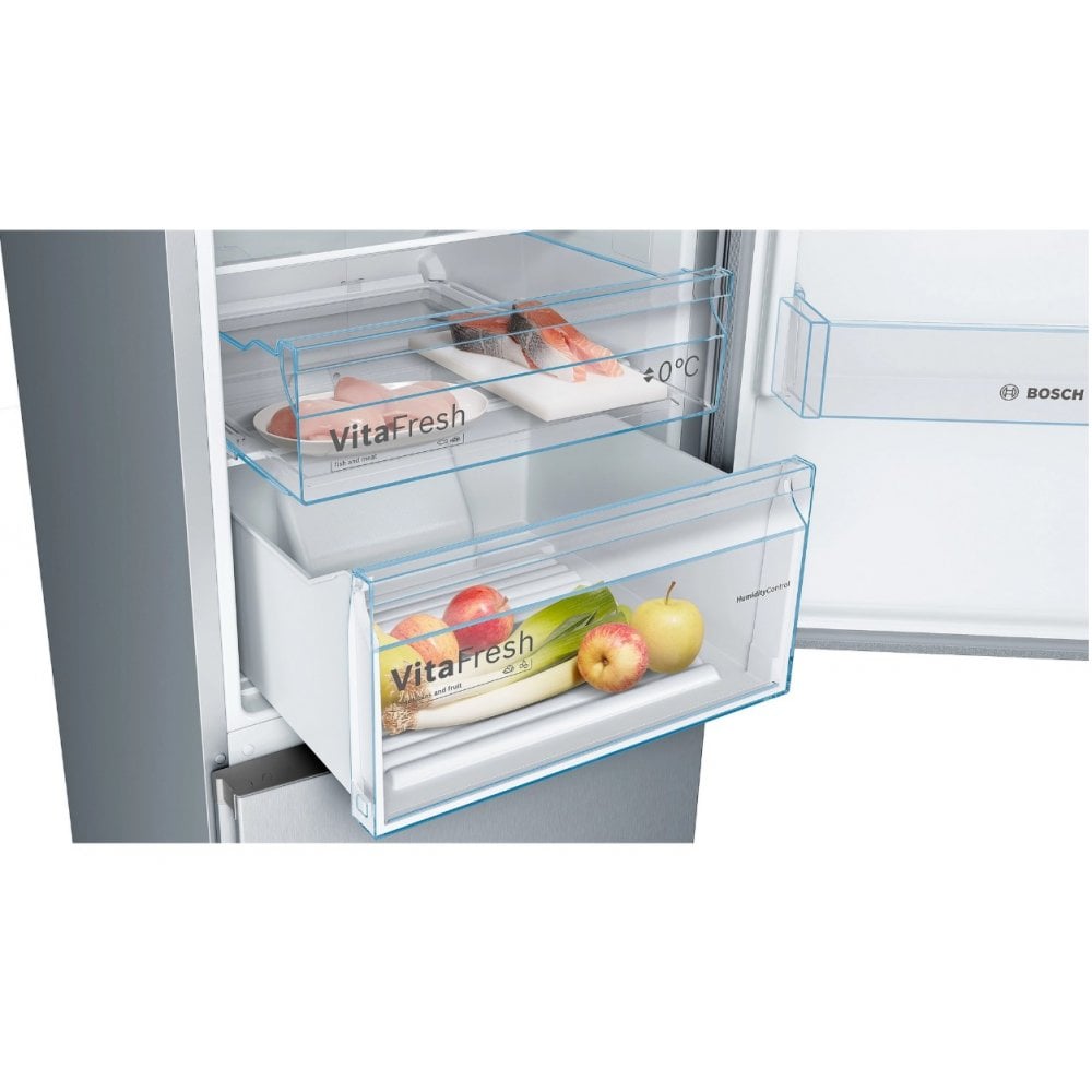 Bosch KGN392LEBG Frost Free Fridge Freezer : H 203cm : Stainless Steel Look : Series 4