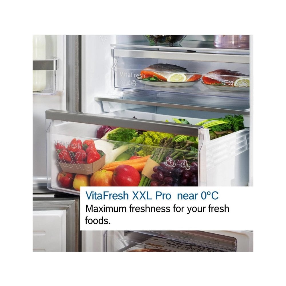 Bosch KGN392LAGG Frost Free Fridge Freezer : H 203cm : Stainless Steel Look : Series 4 :