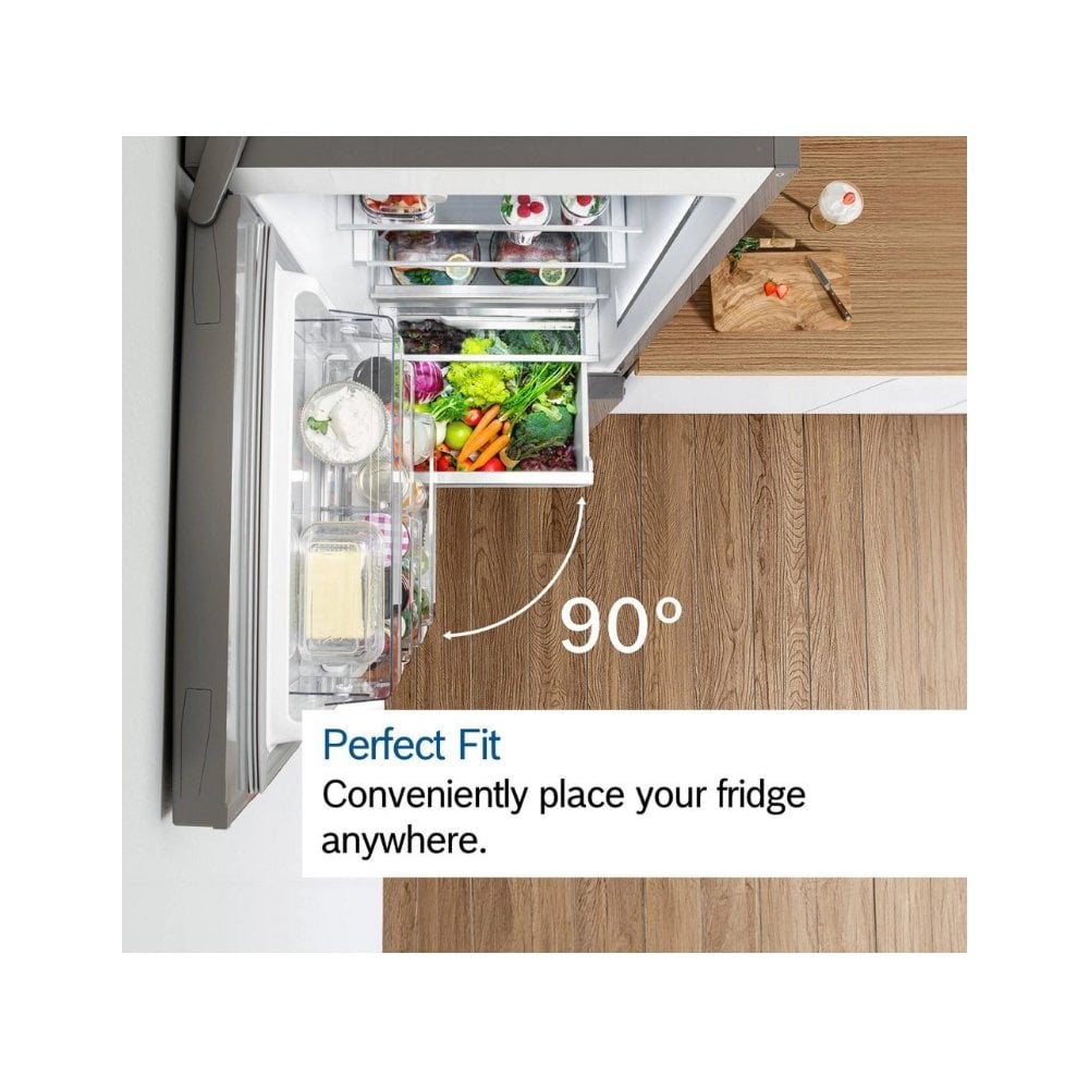 Bosch KGN392LAGG Frost Free Fridge Freezer : H 203cm : Stainless Steel Look : Series 4 :