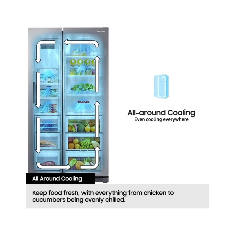 Samsung RS57DG400EM9EU  American Fridge Freezer : Frost Free : Silver: H 178cm