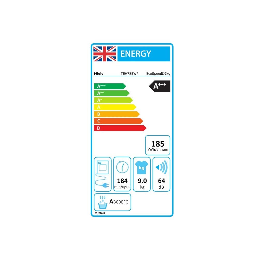 Miele TEH785WP Heat Pump Tumble Dryer : 9kg